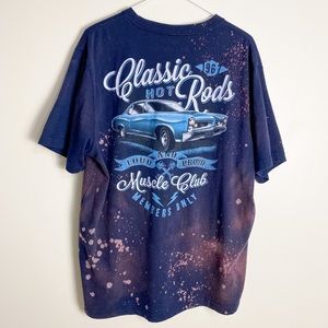 XL Classic HOT RODS Car Vintage Blue TEE T-Shirt